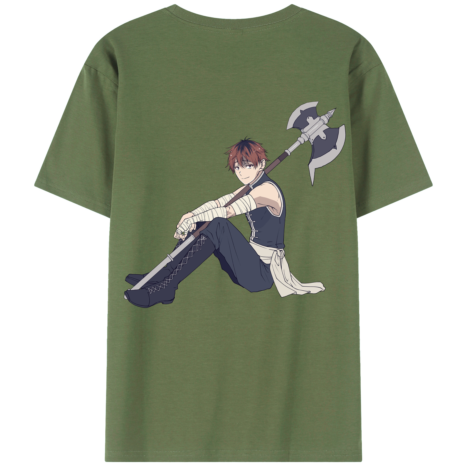 （画像用） 葬送のフリーレン Frieren 綿100％ メンズ半袖Tシャツ（バックプリント） 通気性